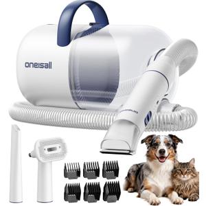 oneisall Dog Grooming Vacuum - 15000Pa Suction, Captures 99% Pet Hair to Reduce Shedding, Dog Grooming Clippers & Quiet Brush (≤59dB) with 4 Accessories, 2L Dust Canister for Home Cleaning