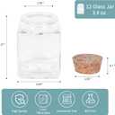 12 Pack Small Glass Jars With Lids, 3.4 oz Mini Bottles With Cork, Twine and Labels for Favors, DIY Crafts, Candy, Potion