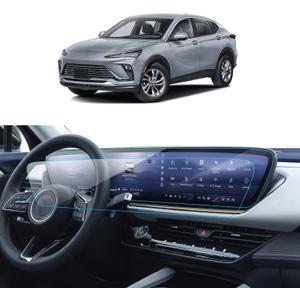 2PCS Car Screen Protector for 2024 2025 Buick Envision& 2025 Enclave (Preferred/Avenir/Sport Touring) Accessories Navigation Nano Touchscreen Protector Film HD Clear Anti Fingerprint 30''