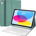 CHESONA Keyboard Case for iPad (A16) 11th/10th Generation (2025/2022), Detachable Wireless Keyboard, Stand Folio Keyboard Cover with Pencil Holder, Thin & Light (Lake Blue)
