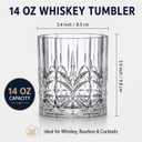 24 Pack 14oz Acrylic Whiskey Glasses, Transparent Unbreakable Old Fashioned Tumblers for Whiskey, Bourbon, Scotch, Cocktails, and Mixed Drinks – Shatterproof, Dishwasher Safe, Bar & Home Use