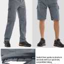 Mens Hiking Pants Convertible Lightweight Quick Dry Zip Off Outdoor Fishing Safari Camping Boy Scout Pants (Gray) Size 38