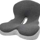 Ergonomic Memory Foam Seat Cushion with Lumbar and Back Support  Coccyx and Tailbone Pain Relief, Orthopedic Posture Correction, Breathable Washable Cover