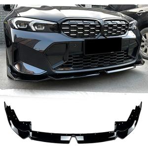 Front Bumper Lip Compatible with BMW G20 3-Series 330e 330i M340i 320i M-Sport Only 2023 2024 2025 Glossy Black Front Bumper ABS Front Lip Spoiler Splitter