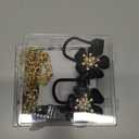 2 x Straw Covers for Stanley Cup Accessories: Black Decorations for Stanley 30 oz & 40 oz Tumbler with Handle, Bling Letter Charms and Flower Silicone Straw Cap Topper, Trendy Stuff for Teen Girls & Women