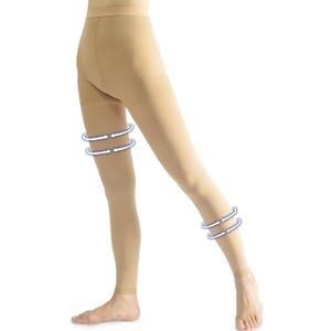 beister Medical Compression Pantyhose for Women & Men, 20-30mmHg Graduated Support Tights, Opaque Footless Waist High Compression Stockings & Leggings for Varicose Veins, Edema, Flight, DVT (Medium, Beige)