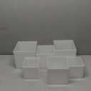 Red Co. Set of 2 Glossy White Acrylic Cube Display Nesting Riser Stands with Hollow Bottoms - 3-Pack