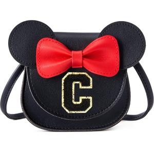 Toddler Purse Gifts for Girls, Little Girl Purse Kids Wallet Crossbody Bag Birthday Gifts for 3-8 Year Old Girl (Black-black Initial)