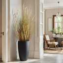KOL 3ft 2-Pack Artificial Cattail Reed Grass, 35in Indoor Fake Onion Grass