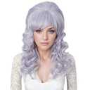 Linfairy Long Vintage 50s 60s 70s 80s Beehive Wig Retro Bouffant Updo Hairstyle Classic Costume Party Wigs for Women (Silver)