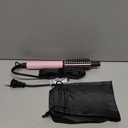 Farery Mini Thermal Brush 3 Temperature Adjustable, 3/4 Inch Travel Curling Iron for Short Hair, Heated Round Brush for Touch ups and Small Curls, Travel Size Curling Wand, Dual Voltage, Pink