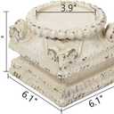 SOFE Column Pedestal Stand for Decoration Display, Distressed White Small Plant Stand, Large Candle Stand, Column Side Table, Classic Plinth Bases for Wedding Party Home Garden
