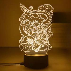 Novelty 3D Anime-Style Action Hero & Dragon Night Light - Touch/Remote Control, 16 Color Changing LED, Acrylic Base - Kids Bedroom Decor