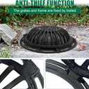 20in Ductile Iron Atrium Drain Grate with Hinge and Frame, Dome Metal Overflow Relief Gully Grate with Bolted Down Base, Cast Iron Sewage Drain Grates for Garden,Yard,Lawn(Overall Size 23")