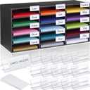 15 Slots Classroom Mailbox Label Paper Storage Cardboard Organizer, Black
