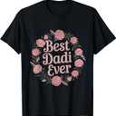 Best Dadi Ever Indian Grandma Family Mothers Day Floral T-Shirt, S