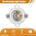 4 Pcs Porcelain Lamp Holder Socket E26/E27 Medium Keyless Threaded Socket with Two Hole Flanged Mounting 660W 250V Medium Base Lampholder Cleat Sockets for Indoor Garage Closet Lighting