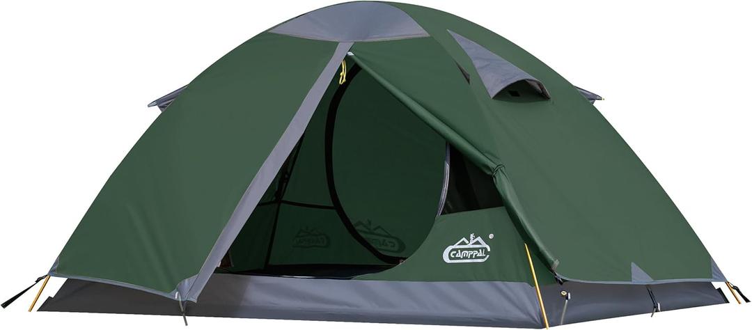 2 Person Backpacking Tent, Waterproof Windproof Two Person Tent, Lightweight Easy Setup 2 Man Tent for Camping Hiking Cycling (Green)
