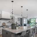 CANEOE Black Pendant Light Fixtures, Adjustable Modern Pendant Lights for Kitchen Island Small Pendant Lighting for Kitchen Island Dining Room Living Room Bedroom Hanging Light Fixtures, 1 Pack, Black,6000K