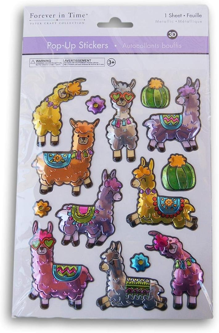 10 Pack Metallic Pop Up Stickers