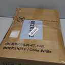 Furologee White 4 Tier Bookshelf with Drawer, Small Narrow Bookcase with Shelves, Modern Free Standing Shelf Unit, Wood and Metal Display Storage Shelves Organizer for Bedroom, Living Room, Entryway