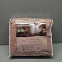 Pinch Pleated Curtains 100% Blackout Linen Curtains 90 Inches Long for Bedroom Living Room, Natural Memory Trained Thermal Insulated Room Darkening Window Pleat Drapes with Hooks, 2 Panels (Pink)