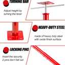 Adjustable Jack Post, 55" to 99" Floor Pole Jack with Turning Bar, Heavy Duty House Floor & Beam Support for Basement, Crawlspace, Leveling, Roof Framing, Construction, 2-Pack