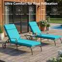 80 x 26 Inch Outdoor Chaise Lounge Cushions Set of 2 - Removable Cover, 4-Section Design, Water-Repellent & Fade-Resistant, 6 Tie Straps, Replacement for Patio & Pool Chairs - Teal, 80''x26'' | 2 Pack