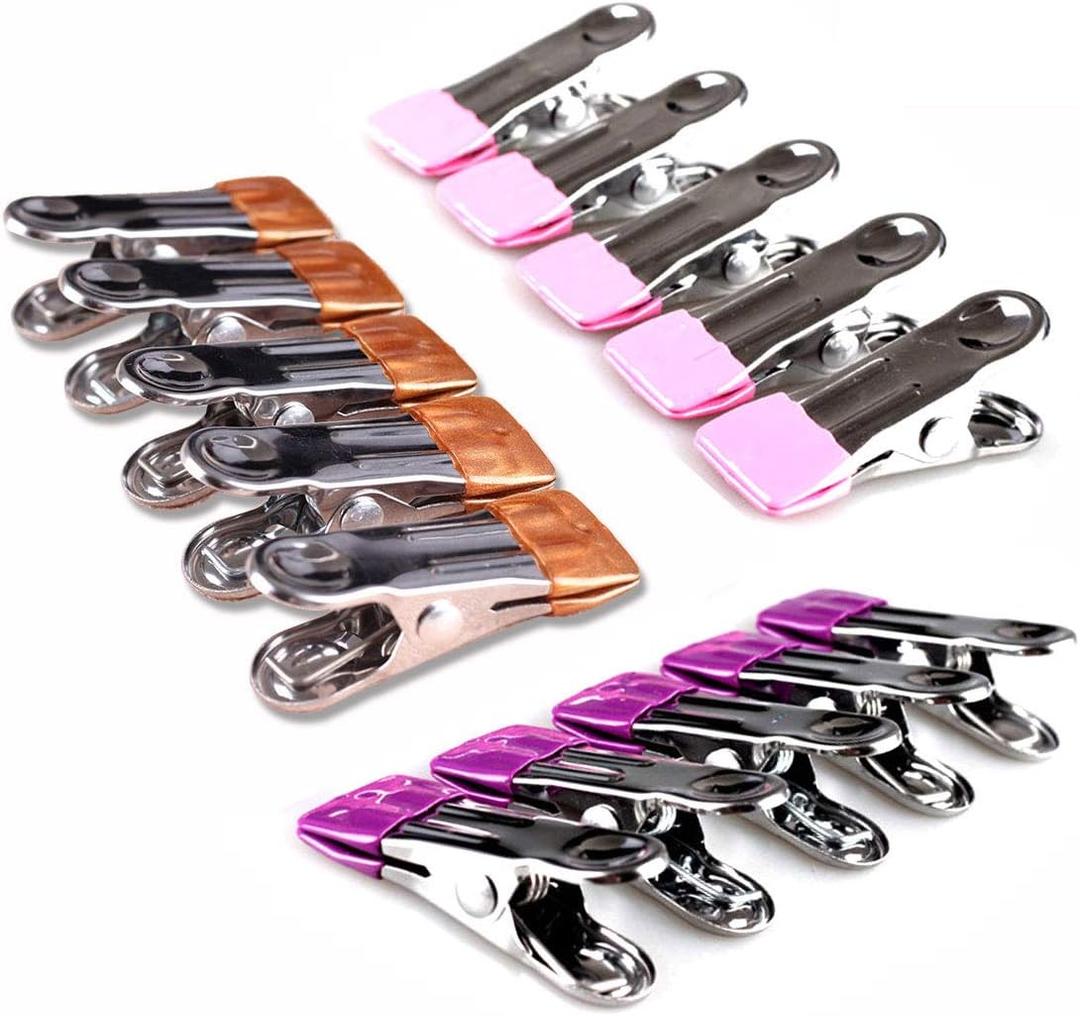 Stainless Steel Clothes Pins: 30 Packs Metal Beach Towel Clips, Pool Cover Clips,Heavy Duty Close Pins Hanging Towel Clamp Cloth ClipsBeach Chair Towel Clip
