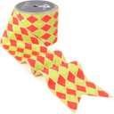 MAYREEL Red and Lime Green Crushed Velvet Wired Ribbon 4 Inch Extra Wide Christmas Ribbon with Gold Diamond Lattice Glitter, 10-Yard Roll for Christmas Tree, Wreaths, Bows & Elegant Holiday Dcor