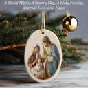 2 x Nativity Ornaments for Christmas Tree - Jesus Christmas Ornaments - Ceramic Ornament Nativity Scene - Holy Family Christian - Decorations Religious Gifts (Nativity)