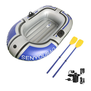 ptlsy Inflatable Boat, Swimming Pool Lake Float Raft for Adults, Portable Fishing Boat Raft for Lake with Oars Hand Pump