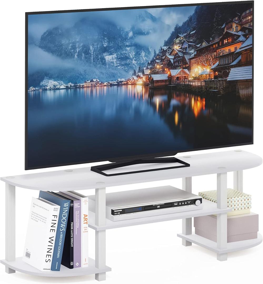 Furinno Turn-S-Tube Wide TV Entertainment Center, White