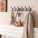 2 x GWAAZXGZ Black Coat Rack Wall Mount - 15 Inch Arc Shaped Design with 6 Hooks for Hanging Coats, Bags, and Towels in Entryway, Livingroom, Bedroom, Bathroom, and Kitchen, 1 Pack