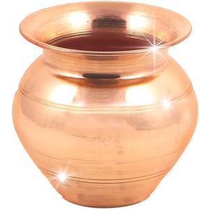 Shubhkart Indian Pure Copper Kalash, Lota for Puja Decoration 7 cm Height (Small Size) Pure Copper, Copper Vessel Lota Kalash for Pooja at Home, Wedding Purpose, use in Office, Temple and All Festival