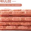 MIULEE Pack of 4 Coral Corduroy Decorative Throw Pillow Covers 20x20 Inch Soft Boho Striped Pillow Covers Modern Farmhouse Home Decor for Sofa Living Room Couch Bed