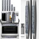 Set of 6 Refrigerator Door Handle Covers, Washable Velvet Fabric Appliance Handle for Fridge Microwave Stove Dishwasher Catch Stains Dust Fingerprint Prevent Ice hot Hand (Wind Grey)