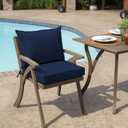 Arden Outdoor Dining Chair Cushion, 21 x 21, Rain-Proof, Fade Resistant 21 x 21, Sapphire Blue Leala