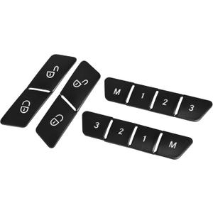 Set of 12 Car Seat Memory Door Lock Unlock Button Sticker Adjust Switch Button for Mercedes-Benz a Class 2013-2017 Interior Trim Accessory Black