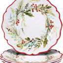 Certified International Christmas Gatherings 11" Melamine Dinner Plates, Set of 4 (Large)