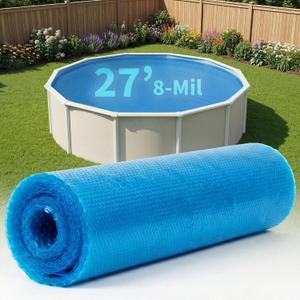 Blue Wave 27-ft Round Solar Pool Cover 8-Mil Blue – Solar Cover for Above Ground Pool, Thermal Bubble Blanket for Heat Retention & Reduced Evaporation