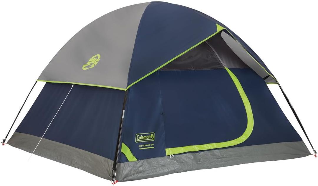Coleman Sundome 2-Person Tent with Rainfly, Weatherproof Tent Sets Up in 10 Mins (Contains PFAS, Navy Blue)