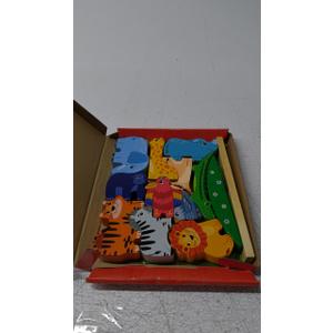 Atoylink Wooden Stacking Toys for Toddlers Cute Zoo Animals Stacking Blocks Balance Game Preschool Montessori Educational Toys for 2 3 4 5 Year Old Kids Boys Girls Gifts
