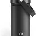 ENCOOL Insulated Water Bottle with Straw Stainless Steel Water Bottle, Leak-Proof, BPA-Free, Double Wall Vacuum Keeps Cold for 24 Hours for Sports, Travel, School (18 oz, Black Night)