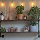 Industrial Pipe Wall Shelves Pipe Shelving with Real Wood Plank ,36 Inches Floating Shelves for Wall Farmhouse Pipe Book Shelves Dark Brown 2 Tier for Kitchen,Living Room Decor and Bar Shelving, 9.8D x 36W x 29H in
