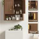 INNOD Bathroom Storage Cabinet, Medicine Cabinet with Adjustable Wood Shelf & Doors, Over The Toilet Storage Cabinet for Laundry Room & Kitchen & Living Room (Walnut)