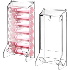 Weysat 2 Pcs Clear Acrylic Lip Balm Dispenser Organizer Holder for Lip Balm Containers Freestanding Counter Display Retail Stand for Lipsticks Glosses (Single Slot)