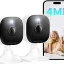 VSMAHOME 4MP Outdoor Indoor Cameras for Home Security, Outdoor Security Camera Indoor, 2.4g/5g Cameras for House/Pet/Baby, Plug and Play, Support 128G Card Storage (Not Included), Wired, 2PCS