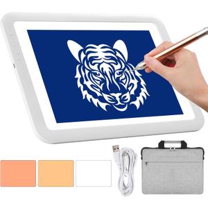 Rechargeable A3 LED Light Box with Carry Bag, elice Wireless Lightbox Drawing Light Table Light Pad Light Copy Board for Artist Sketching, Up to 6670 Lux Super Bright Lightpad for Cricut Weeding Vinyl
