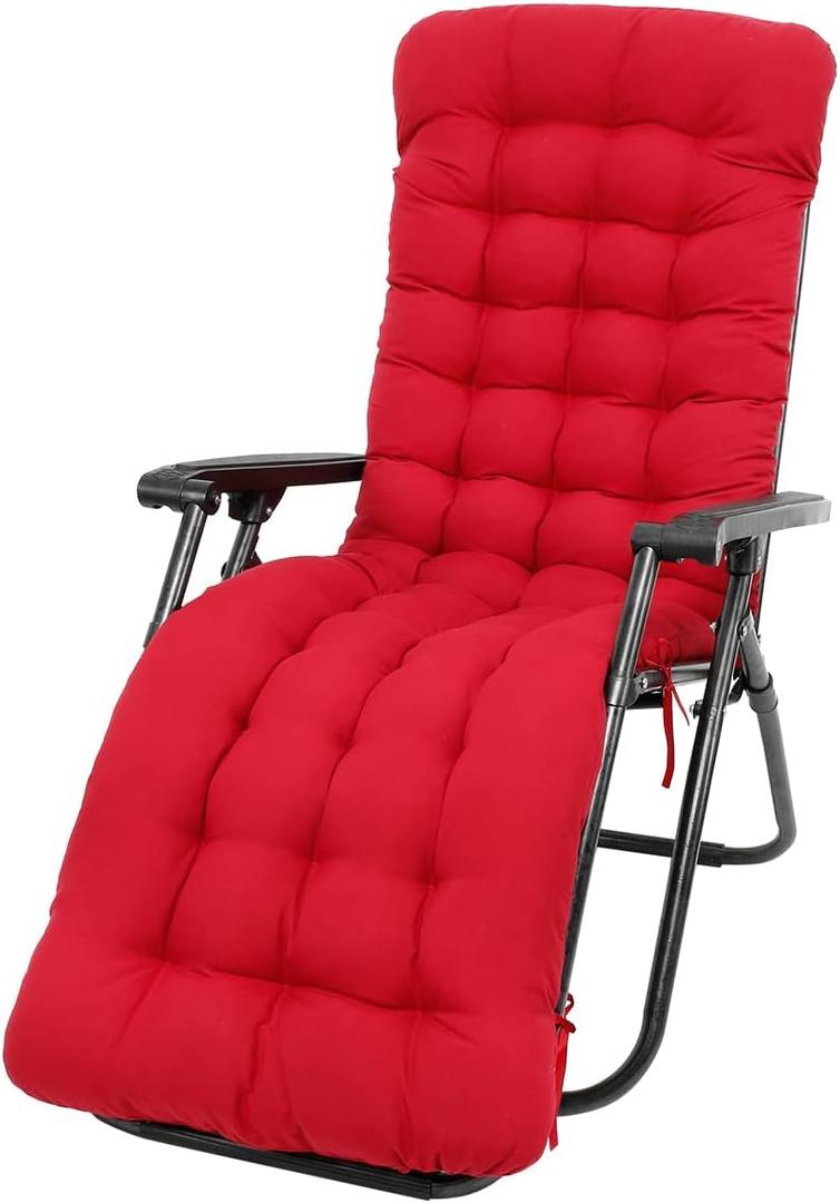 PRACHY Year round Recliner Cushion, Rocking chair cushion, thickened chair cushion Rattan chair, zero gravity seat cushion, sofa cushion, tatami mat mat, bay window mat, floor mat. (Red)